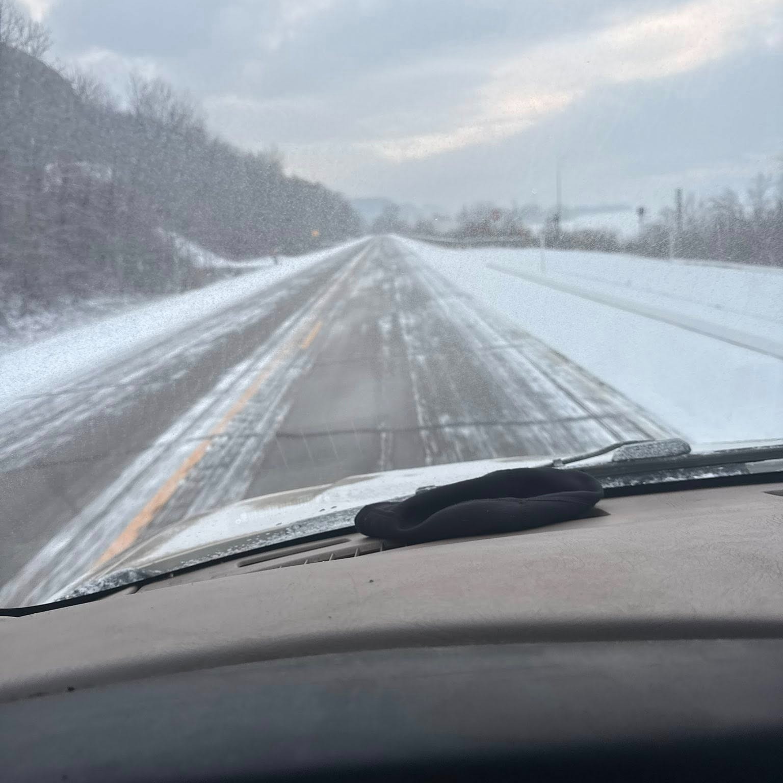 Car Dashboard Winter Drive