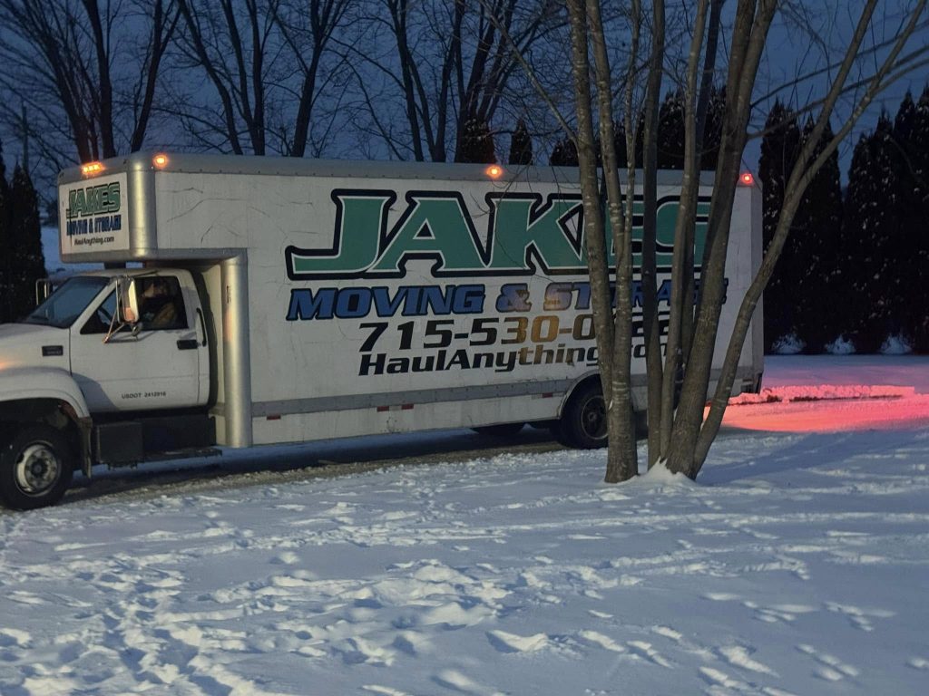 Jakes Moving Truck in Snow